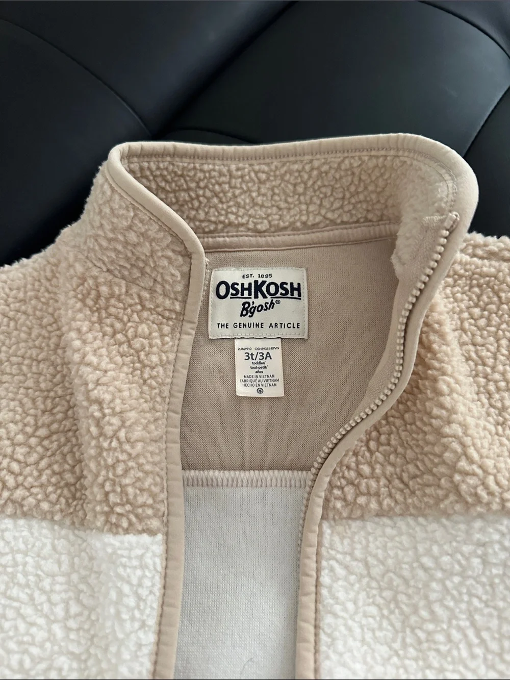 OshKosh B'gosh Two-Tone Cream and Beige Sherpa Jacket